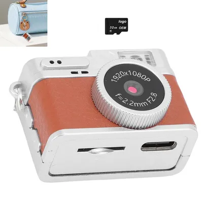 Produktbild von 32 GB Vintage-Digitalkamera, 1080P FHD-Vlogging-Kamera mit 0,96-Zoll-Display, Tragbarer Micro-Video-Camcorder für Studienaufnahmen auf Reisen