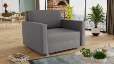 Produktbild von Schlafsofa Pura Midi mit Bettkasten - Polstersofa mit Schlaffunktion, Sofa, Bettsofa, Wohnlandschaft (Grau (Suedine 06))
