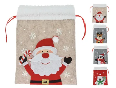 Image de Sac en feutre avec personnage de Noël