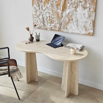 Produktbild von Skye Decor, Infini - Travertine, Schreibtisch, Travertin, 100% MELAMINBESCHICHTETE SPANNE, 120 x 60 x 75 cm
