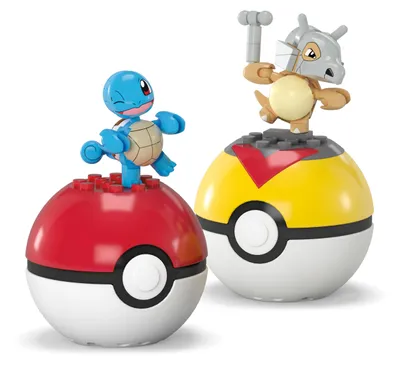 Image de Mattel MEGA Pokémon Set de 2 Pokéballs - Schiggy et Tragosso