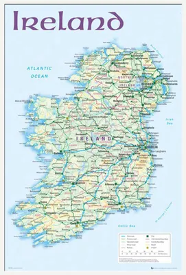 Immagine prodotto di Mappe dell'Irlanda - Poster - Mappa 2012 + cornice a incastro, Shinsuke® Maxi in plastica bianca, lastra in acrilico