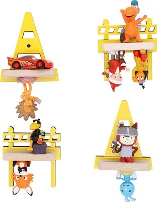 Immagine prodotto di Cantiere dello scaffale per bambini / Appendino per Tonie Box e Tonie Figure / Scaffale salvaspazio / H. 22 x W. 25 x D. 19 cm / Ripiano a parete Scatola musicale e figure Stoccaggio Inserti magnetici / Scaffale di stoccaggio Legno