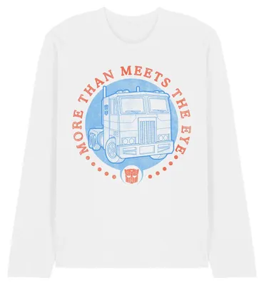 Image de T-shirt Transformers Generations, modèle unie pour hommes et femmes, en coton ring-spun, manches longues, référence TV35597 (taille L), couleur blanche