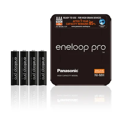 Produktbild von Panasonic eneloop pro Akku AAA - eneloop storage case - 4 pieces (BK-4HCDE/4LE)