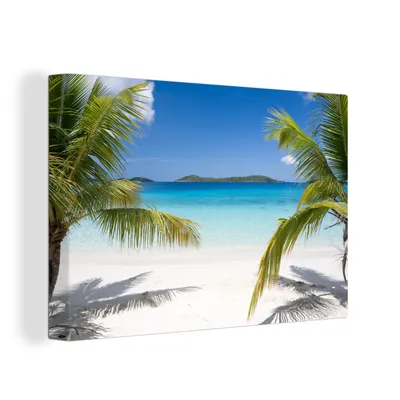 Obrázek produktu pro OneMillionCanvasses® Malba na plátně Nástěnná malba na plátně - Pláž - Palmy - Tropical - 150x100cm