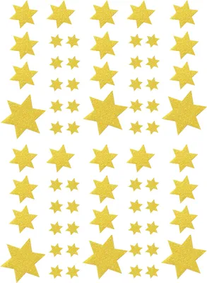 Produktbild von Oblique Unique 68 Sterne Sticker Aufkleber Glitzernd für Weihnachten Weihnachtsdeko Weihnachtssterne - gelb