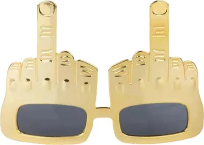 Produktbild von Party verrückte Sonnenbrille Neuheit Stehende Mittelfinger lustige Dekoration Golden