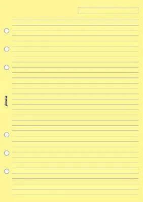 Immagine prodotto di Ricarica per agenda Filofax A5, carta a righe, gialla, 25 fogli