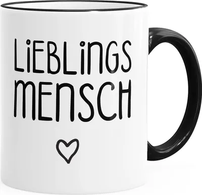 Produktbild von Kaffee-Tasse Lieblingsmensch Geschenk-Tasse Liebe Freundschaft Partner Freundin MoonWorks® schwarz unisize