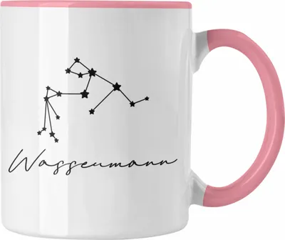 Produktbild von Trendation - Wassermann Sternzeichen Tasse Geschenk Horoskop Tierkreiszeichen (Rosa)
