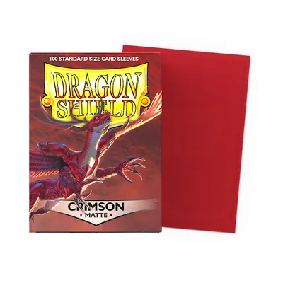 Zdjęcie produktu dla Matowe rękawy Dragon Shield w standardowym rozmiarze - karmazynowe (100 rękawów)