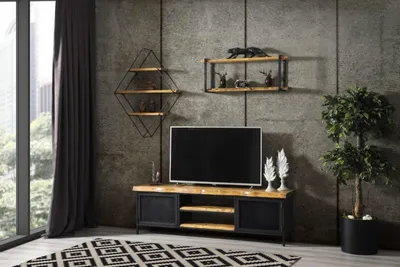 Produktbild von Pionierzeit Möbel Schrank Sideboard Holz rtv Lowboard Regal 3tlg. Set-