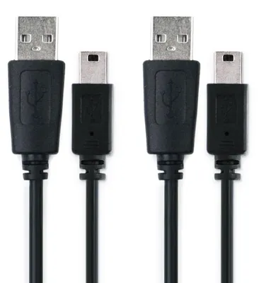 Produktbild von 2x CELLONIC USB Kabel 1m für Garmin Edge, Drive, DriveAssist, DriveSmart, Nüvi, Oregon, eTrex, GPSMAP GPS Navigator Ladekabel Mini USB auf USB A 2.0 Datenkabel 1A schwarz PVC