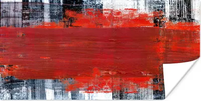 Produktbild von MuchoWow® Poster Gemälde - Abstrakt - Rot - Öl 80x40 cm - Wanddeko