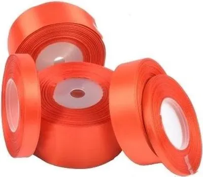 Produktbild von Satinband zum Verpacken von Geschenken, dekorativ,  6 mm, rot, 32 m