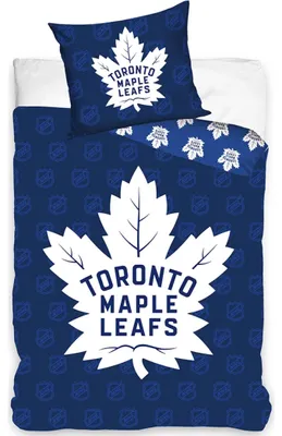 Imagen del producto de Juego de sábanas de hockey NHL, equipo Toronto Maple Leafs. Tamaño: 135x200 cm + 80x80 cm
