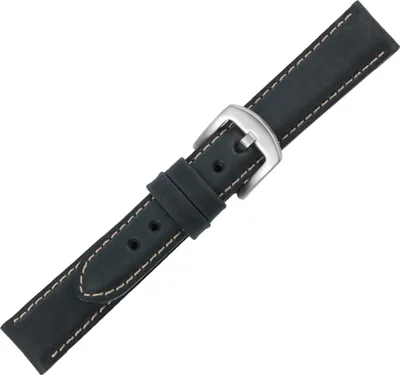 Produktbild von Minott > Uhrenarmband Kalbsleder blau Kontrastnaht gepolstert Verlauf, Stegbreite:20mm, Schließe:Silbern