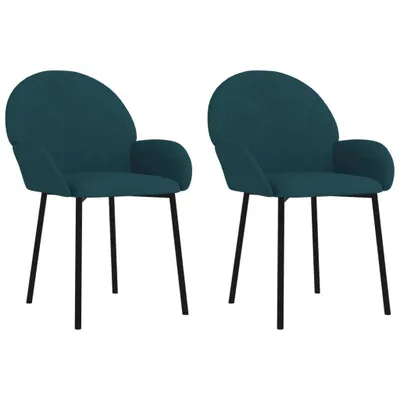 Produktbild von vidaXL Esszimmerstühle 2 Stk. Blau Samt