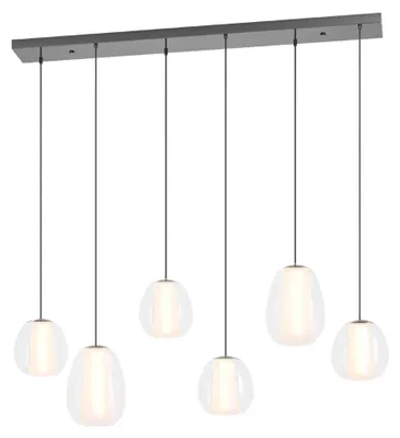 Productafbeelding van 6-lichts hanglamp Menorca grijs