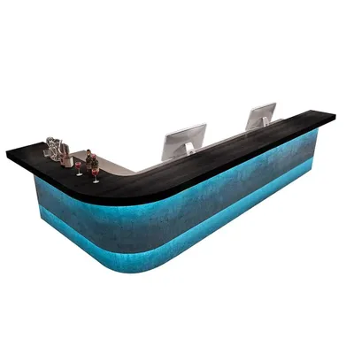 Produktbild von Eckbartresen Bar Theke Schanktheke Empfangstresen Industriestil-Bar Maßanfertigung Bartisch 240*60*100cm 【LGSN 240 ZJ60】
