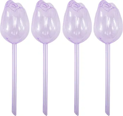 Produktbild von 4 Stück Tulpen-Selbstbewässerungskugeln, Pflanzgefäßeinsatz, automatische Bewässerungsbirnen, wiederverwendbare Pflanzenbewässerungsspieße für verschiedene Topfpflanzen