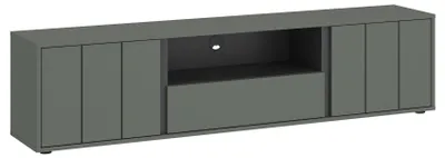 Image de Meuble TV bas Veddel 177 x 43,5 x 40 cm, gris-vert anthracite, 2 portes