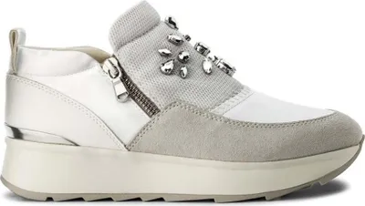 Produktbild von GEOX GENDRY Damen Halbschuhe aus weißem Leder mit Rutsche 35