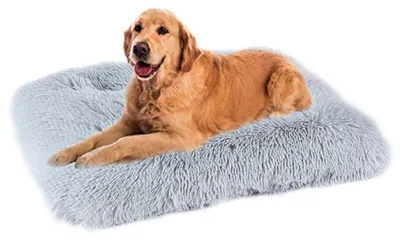 Immagine prodotto di Cuccia per cani, lavabile, in peluche, morbida, antiscivolo, grigio chiaro, 109x72 cm