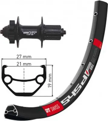 Produktbild von H-Rad 26x1.90"DeoreXT 6L.Disc sz.SSP36L DT Swiss 545 Disc schw.Niro-Spei.(sz)