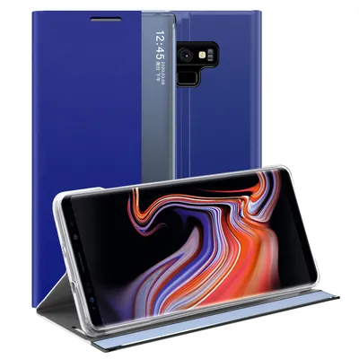 Obrázek produktu pro Galaxy Note 9 Pouzdro, Slim Flip Kožené Pouzdro s Okénkem a Stojánkem pro Samsung Galaxy Note 9 modré