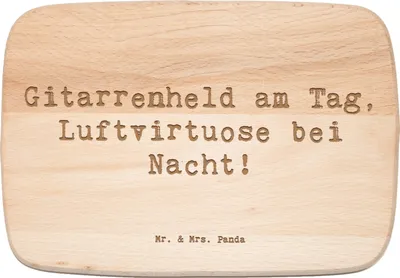Produktbild von Mr. & Mrs. Panda vesperbrettchen Spruch Gitarrenheld - Transparent - Geschenk, Musiker, Schneidebrett, Liebe, Instrument, Frühstücksbrettchen, Abenteuer, Frühstücksbrett