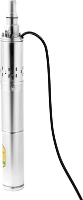 Produktbild von Wasserpumpe - Tiefbrunnenpumpe - 0,37 kW - 2 m³/h Fördermenge - 65 m Förderhöhe - 24 V DC - Edelstahl Silber
