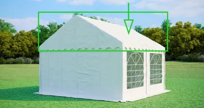 Image de Toit de rechange pour tente de réception 4x4 m – PVC 500 g/m², hauteur latérale 2 m, sans structure - Blanc