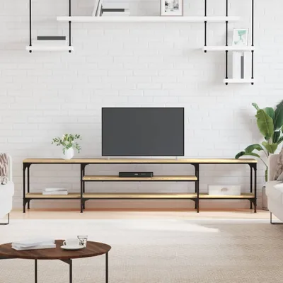 Obrázek produktu pro vidaXL TV skříňka Sonoma dub 201x35x45 cm materiál na bázi dřeva a železa - TV skříňka - TV skříňky - TV stojan - TV nábytek