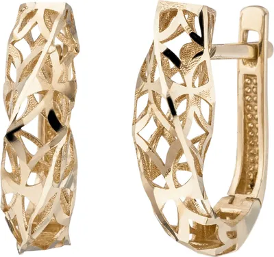Produktbild von Ohrringe Creolen 18,7x5,7mm 333 Gold Gelbgold gedreht mit Muster Ohrringe Damen