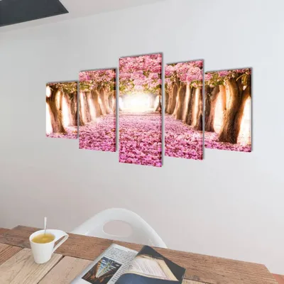 Obrázek produktu pro vidaXL Obrázky Dekorace Set Cherry Blossom 100 x 50 cm