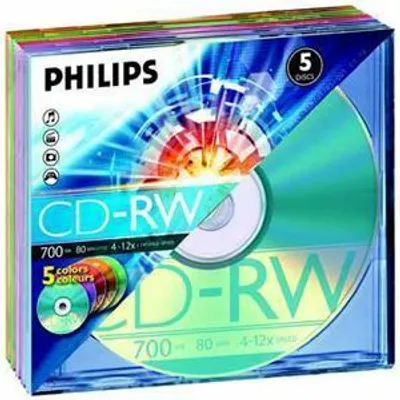 Produktbild von Philips CD-Rohlinge, 80 Min, 700MB, Speed 12x, Slim Case (5 Disc)