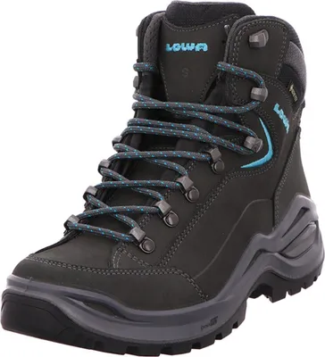 Produktbild von Lowa Damen Wanderstiefel RENEGADE EVO GTX MID 32031-4.5, 32031-5, 32031-5.5, 32031-6, 32031-6.5, 32031-7, 32031-7.5, 32031-8, 32031-8.5, 32031-9 LOW-321918 asphalt/türkis 4.5