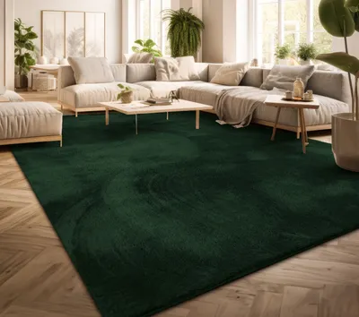Produktbild von TT Home Teppich, 160x220 cm, 100% Polyester, Kurzflor, 10 mm, Anti-Rutsch Rückseite, Waschbar, Fußbodenheizung geeignet bis 24°C, Einfarbig, Grau Anthrazit Beige Weiß Rosa, Wohnzimmer