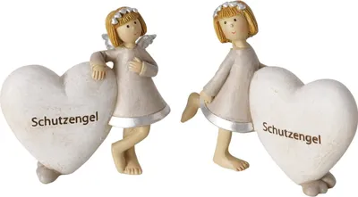 Produktbild von Schutzengel Dekofiguren im 2er-Set mit Herzmotiv