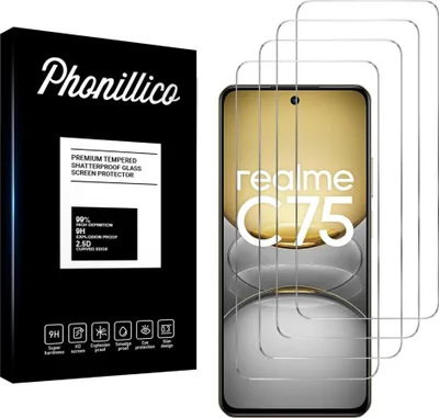 Image de Verre trempé pour Realme C75 [4 pièces] Protection d'écran Screen Protector Film Anti-Rayures Glas Resistant Phonillico®