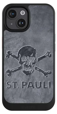 Produktbild von NIVOCASE Hülle für Apple iPhone 15  Handyhülle NIVOcore Case Schwarz Beton FC St. Pauli Logo
