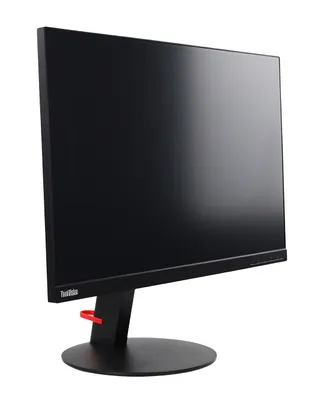 A black Lenovo ThinkVision monitor on a white background.