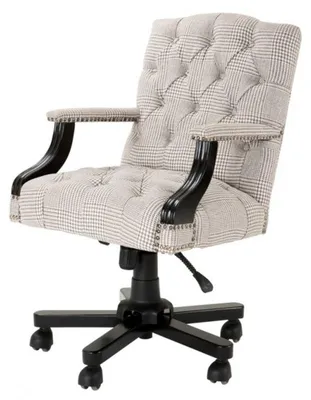 Produktbild von Luxus Chef Büro Stuhl Creme / Braun Drehstuhl Schreibtisch Stuhl - Chefsessel