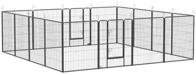 Obrázek produktu pro Ohrádka pro štěňata – 16 panelů | Barva: Šedá | Rozměry: 320 x 320 x 100 cm