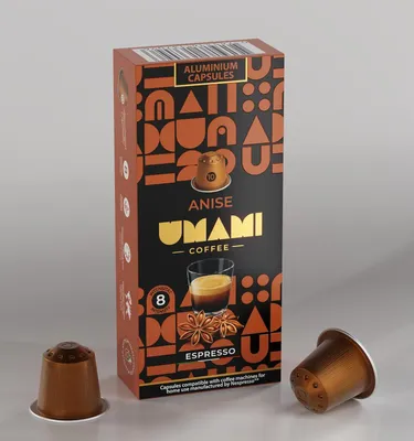 Produktbild von Umami Coffee - Anise Espresso Kapseln – Intensiver Geschmack mit einem Hauch von Anisearoma – 100% Kompatibel mit Nespresso®