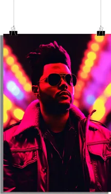 Produktbild von The Weeknd Poster - Musik Poster - Pop Art Poster - Neon Poster - Stilvolles Poster - 61x91cm - Perfekt zum Einrahmen