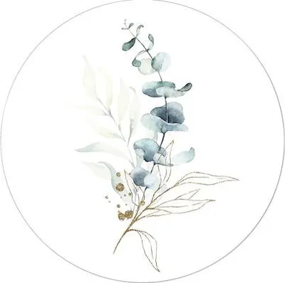 Produktbild von Glasbild Golden Flowers III Ø 20 cm