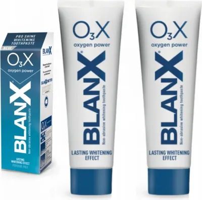 Immagine prodotto di Blanx | Dentifricio O3X - 75 ml - 2 pezzi - Sbiancamento innovativo - Protezione dello smalto